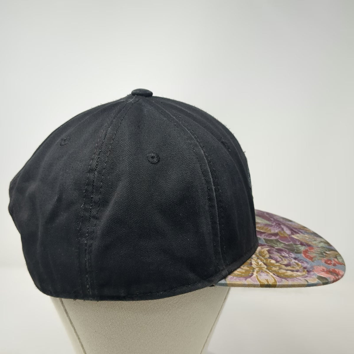 Lira Snapback Black One Size Floral Brim Diamond Patch Graphic Adjustable Hat