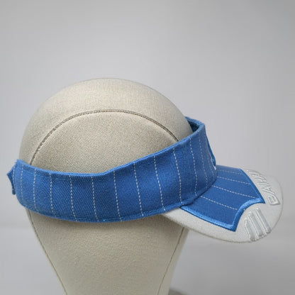 Island Dream Visor Blue One Size Bahamas Embroidered Letter B Pinstripe Hat