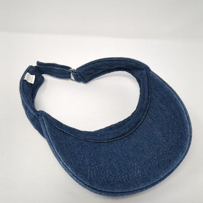 Unbranded Strapback Sun Visor Hat Blue One Size Adjustable Lightweight Denim