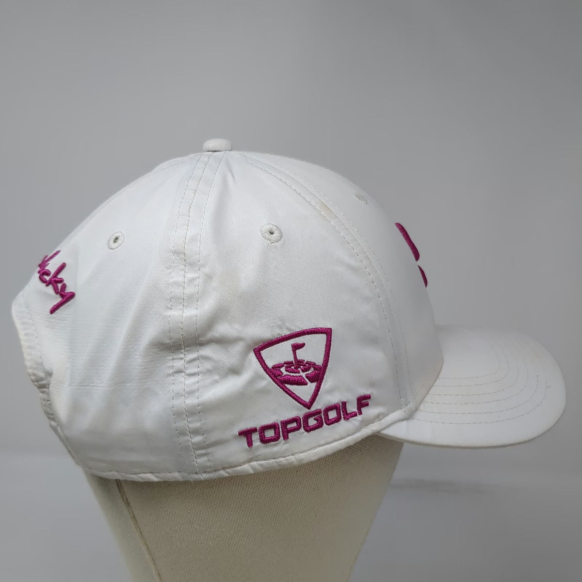 Black Clover Snapback White One Size Purple Topgolf Logo Live Lucky Hat Golf