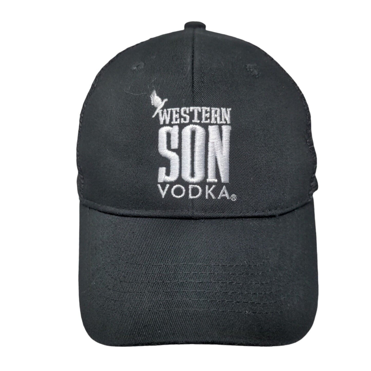 Western Son Vodka Snapback Mesh Back Trucker Hat Black One Size Solid