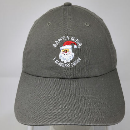 Elf Gray One Size Baseball Cap Santa OMG I Know Him Hat Slideback Embroidery