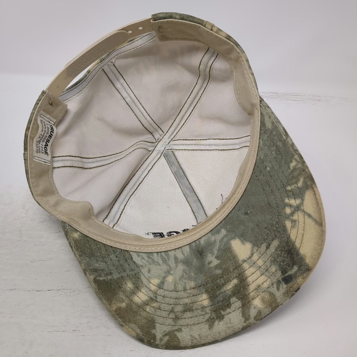 Truesage Snapback Hat One Size Green Beige Camouflage Embroidered Logo Cap