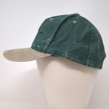 Kati 5 Panel Green Beige One Size International Paper Logo Slideback Hat Canvas