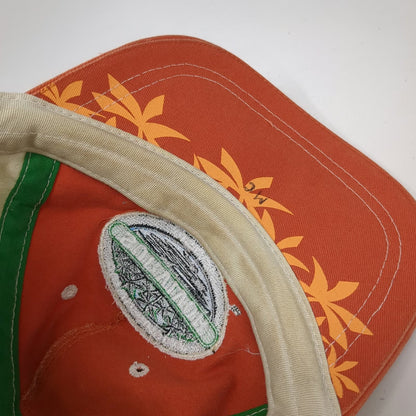 Survivor 5 Panel Orange Hat OSFM Outwit Outplay Outlast Palm Trees Adjustable