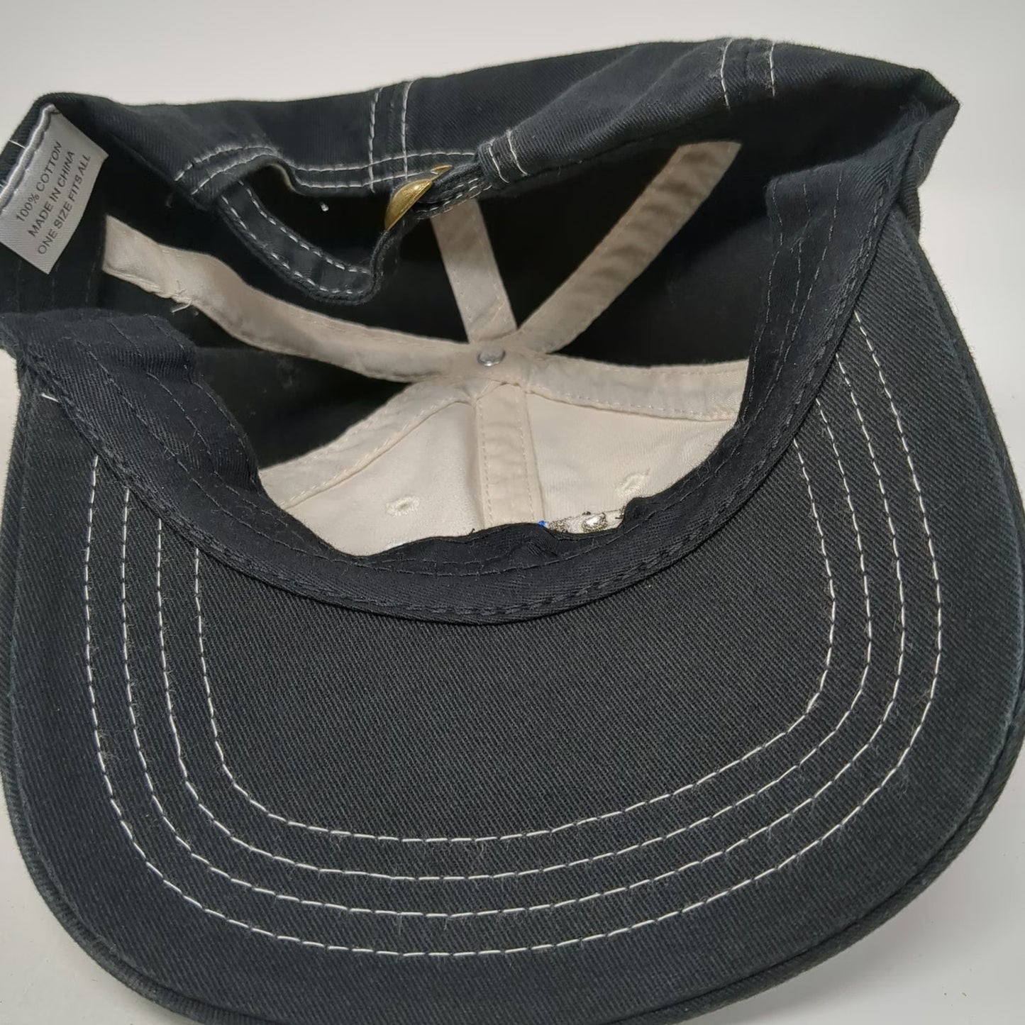 Black Baseball Cap OSFM Adjustable Hat Cor-Avent Incorporated Contrast Stitch