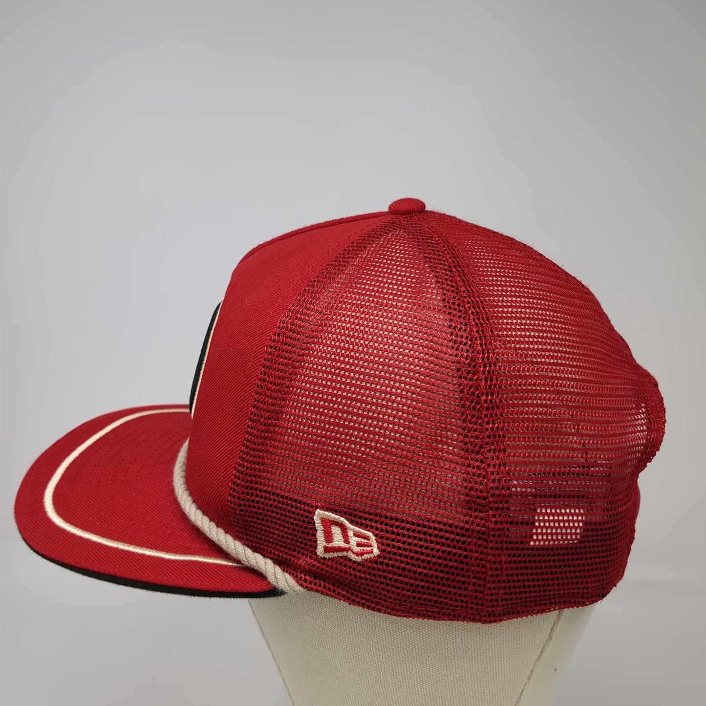 New Era San Francisco 49ers NFL Red Trucker Hat One Size Rope Brim Mesh Snapback