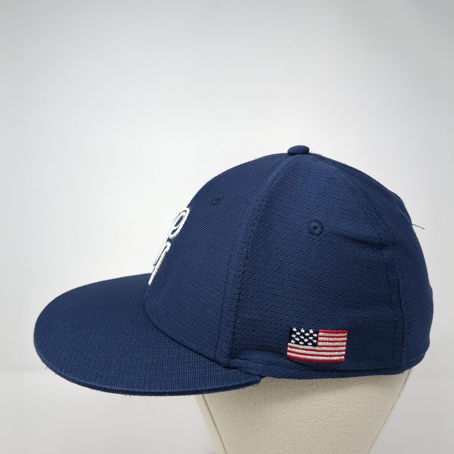 Letter G Logo Fitted Hat Blue S/M Embroidered A-Flex Stretch Pukka