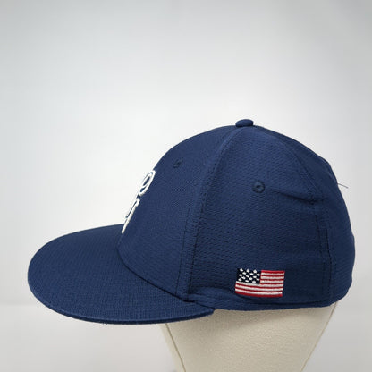 Letter G Logo Fitted Hat Blue S/M Embroidered A-Flex Stretch Pukka