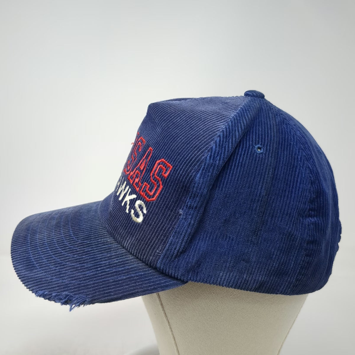 Kansas Jayhawks NCAA Blue Trucker One Size Snapback Corduroy Hat Embroidered
