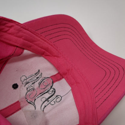 WTA Monogram Strapback Hat Pink One Size Adjustable Embroidered 6 Panel Cotton