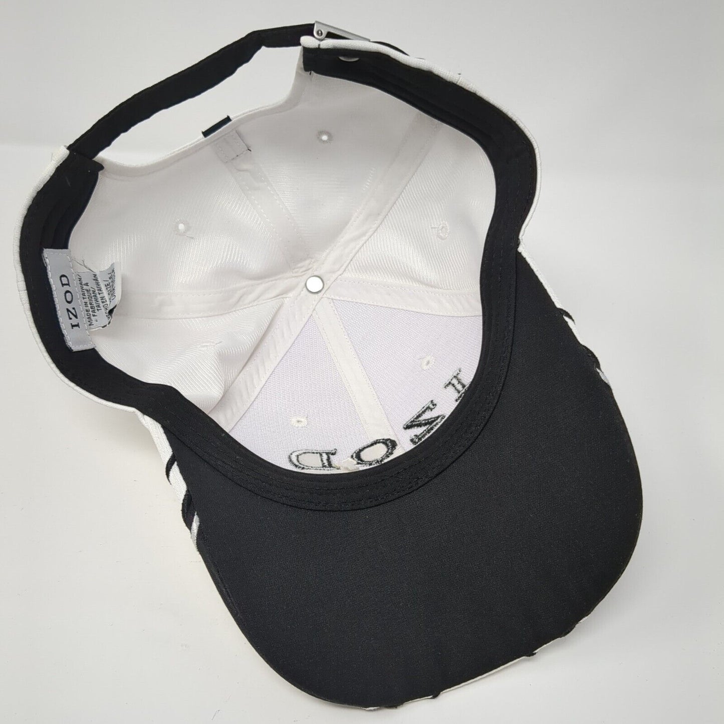 IZOD Slideback Hat White One Size Adjustable Embroidered 6 Panel