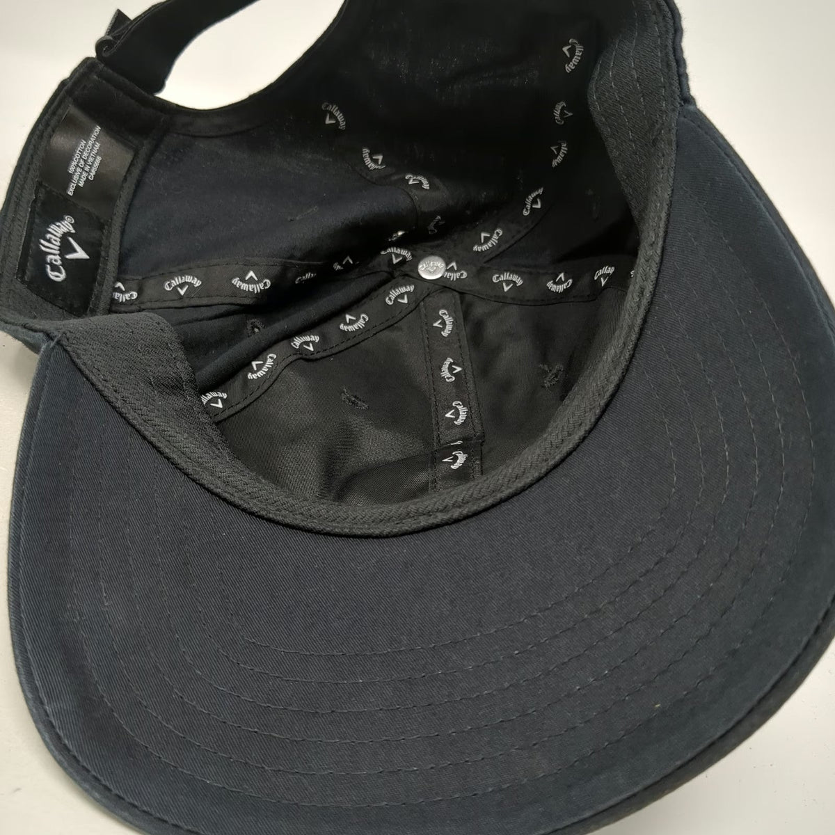 Callaway Baseball Cap Black One Size Strapback Cotton Golf Logo Embroidered Hat