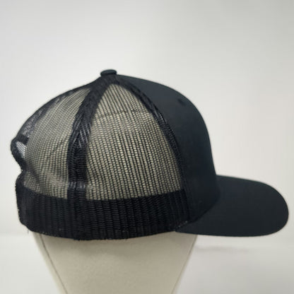 Lindo Trucker Hat Black One Size Embroidered Orange Gecko Moon Mesh Snapback
