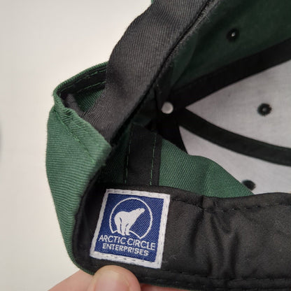 Alaska Bald Eagle Strapback Hat Green One Size Adjustable Colorblock