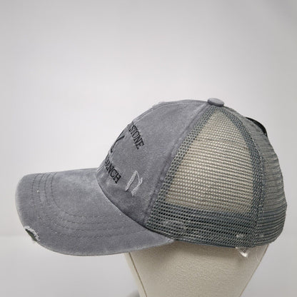Yellowstone Dutton Ranch Strapback Trucker Hat Gray One Size Ponytail