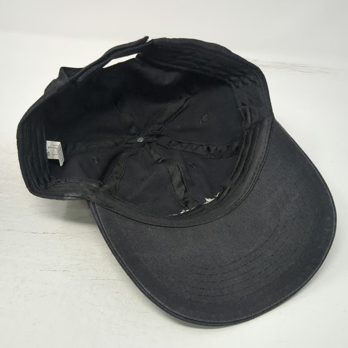 Starbucks Baseball Cap Black One Size Strapback Embroidered Logo Adjustable Hat