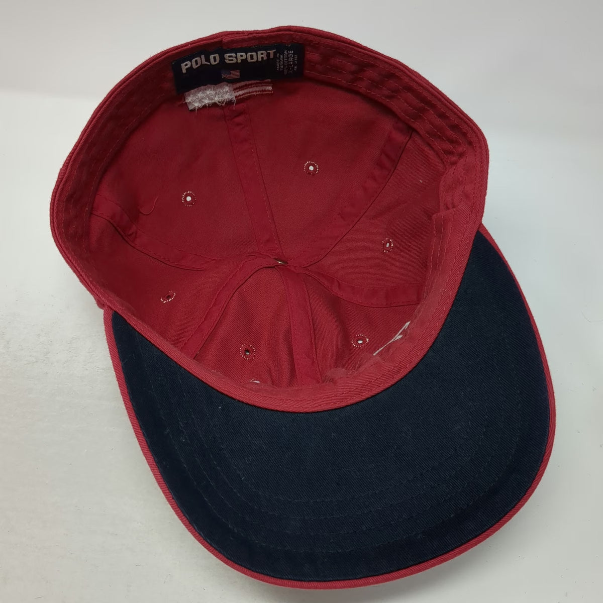 Polo Sport Baseball Cap Red XL Fitted American Flag Embroidered Cotton Hat