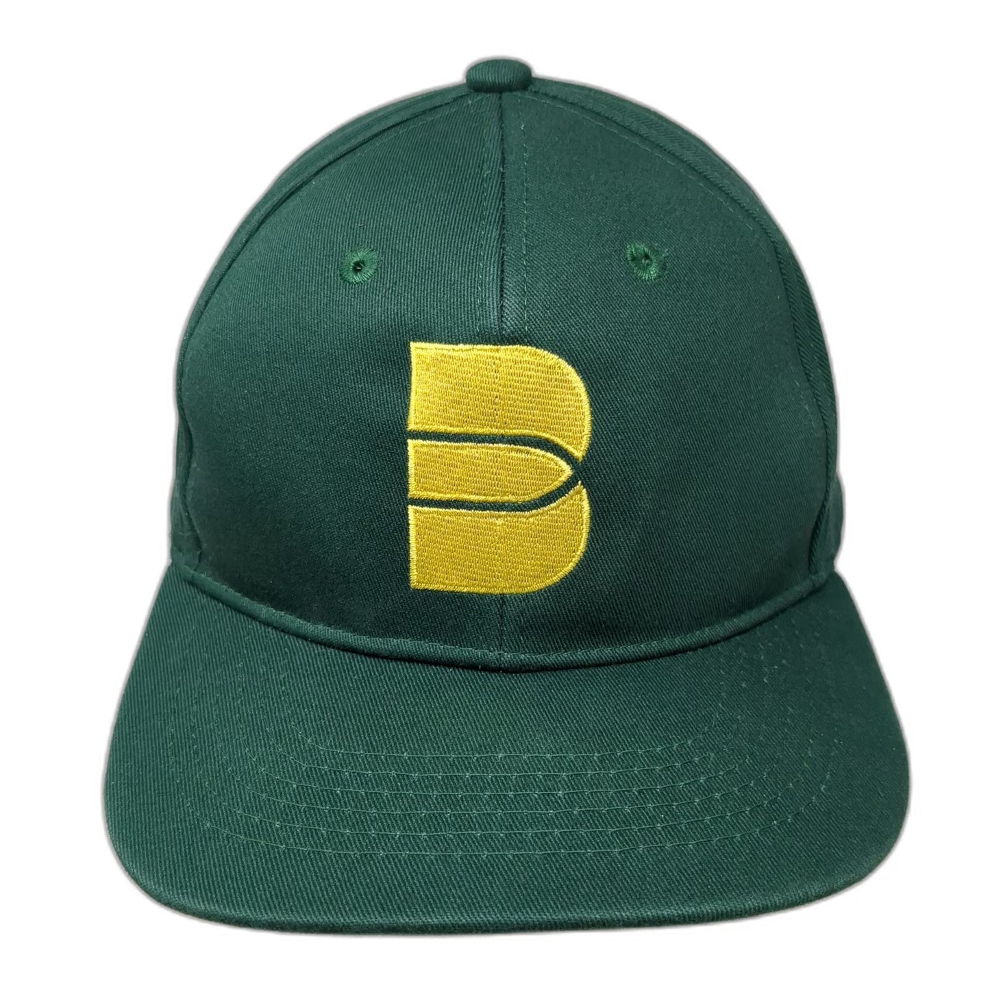 The Botanist Snapback Green One Size Yellow Embroidered Logo Hat Pattern Lining