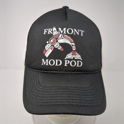 Framont Mod Pod Snapback Trucker Hat Black One Size Adjustable Mesh Back Rope
