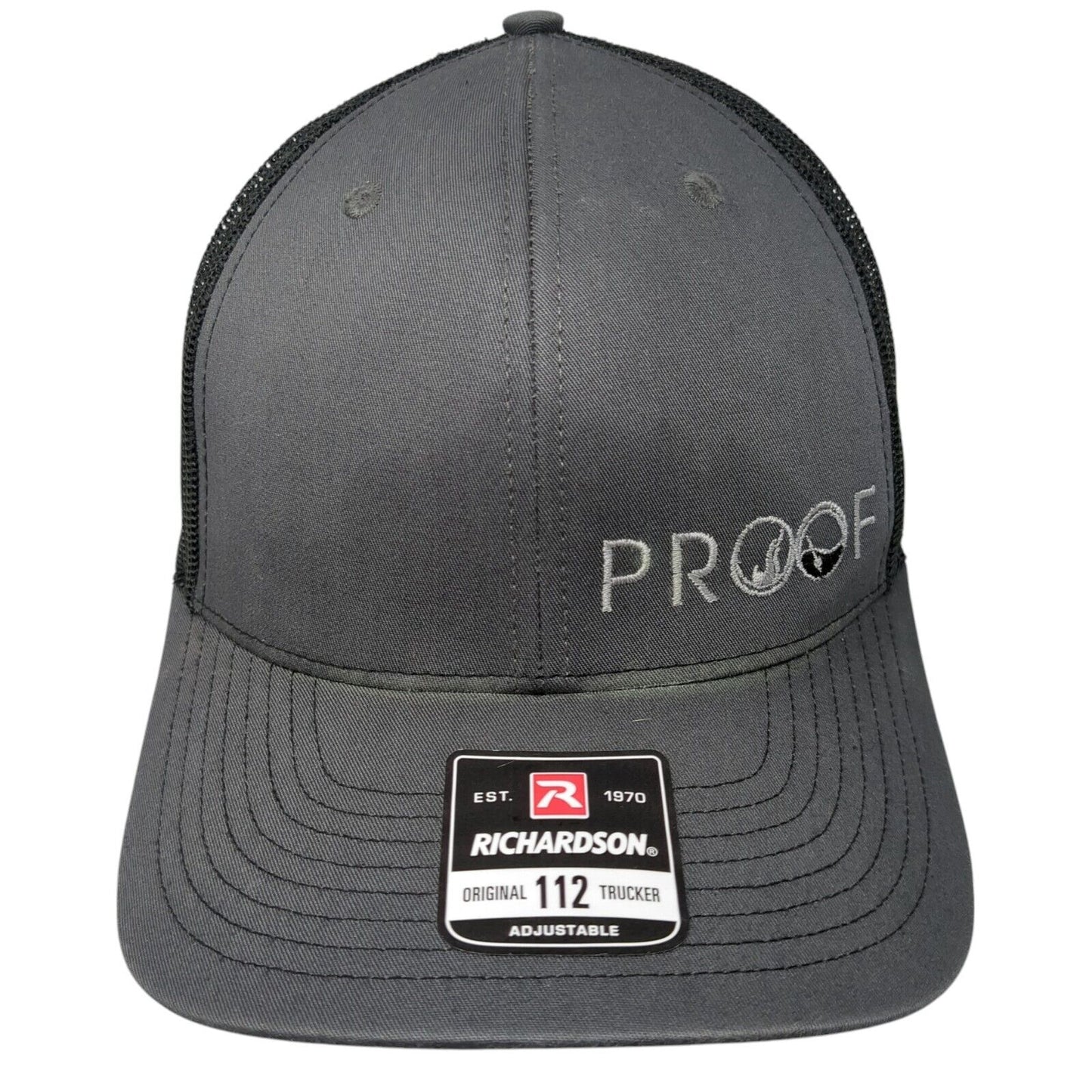 Proof Snapback Mesh Back Trucker Hat Gray One Size Adjustable Richardson