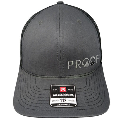 Proof Snapback Mesh Back Trucker Hat Gray One Size Adjustable Richardson