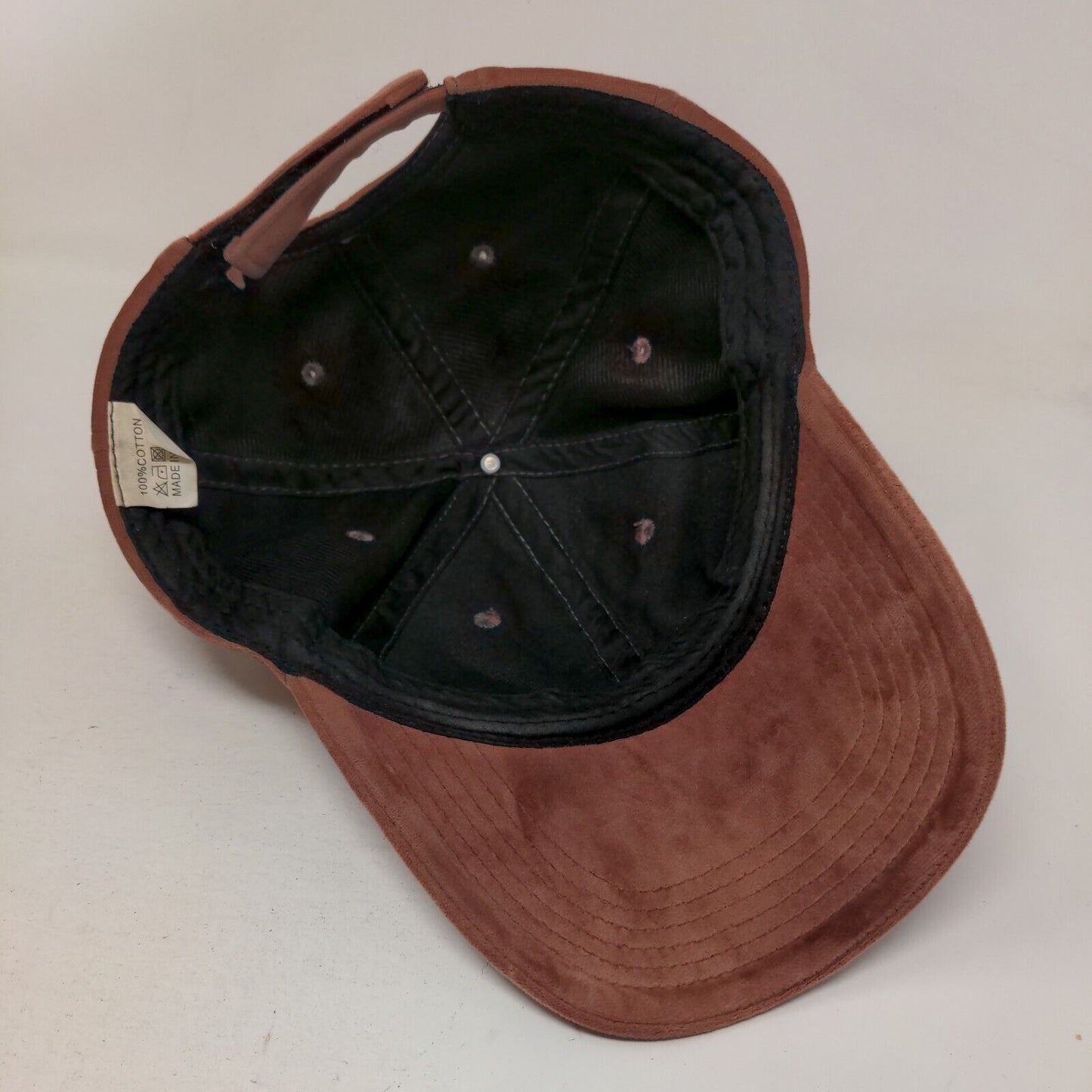 Unbranded Strapback Suede Hat Pinkish-Brown One Size 6 Panel Blank