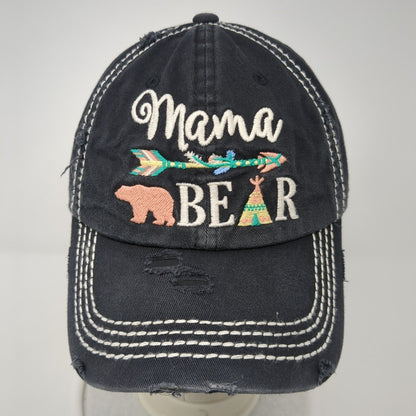 Mama Bear Strapback Hat Blue One Size Adjustable Distressed KB ETHOS Vintage