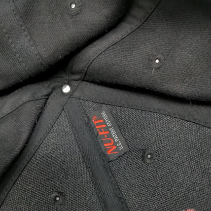 Sanitec Fitted Hat Black S/M Embroidered Vented Holes 6 Panel Nu-Fit KC Caps