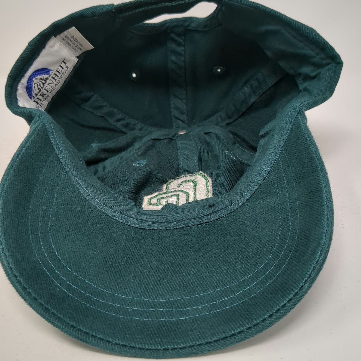 Fahrenheit Baseball Cap Green One Size CC Embroidered Logo Strapback Cotton Hat