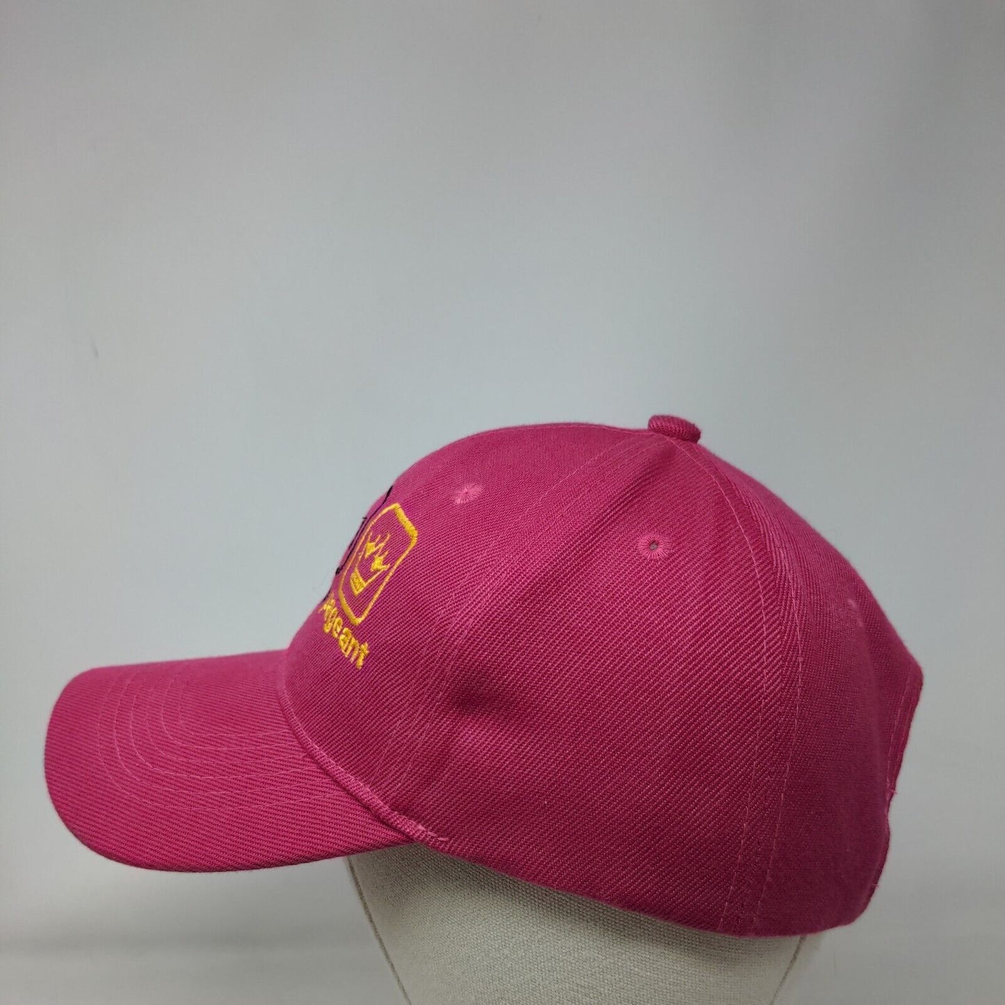 Eat Sleep Pageant Strapback Hat Pink One Size Embroidered Adjustable