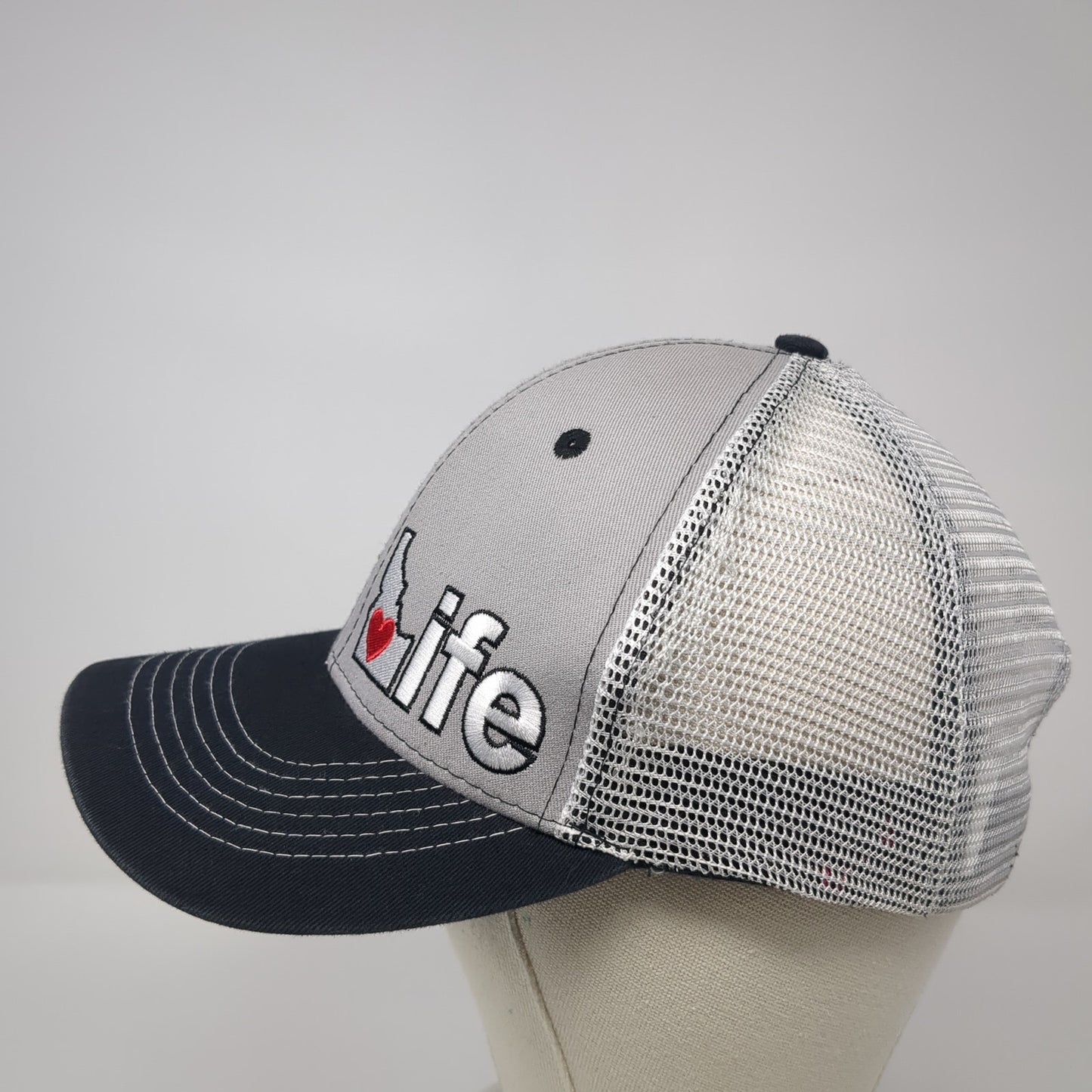 Idaho Life Snapback Trucker Hat Gray OS Adjustable Mesh Back Arcadian Outfitters