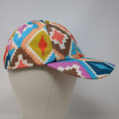 Vera Bradley Baseball Cap Orange One Size Kilim Geometric Patterned Canvas Hat