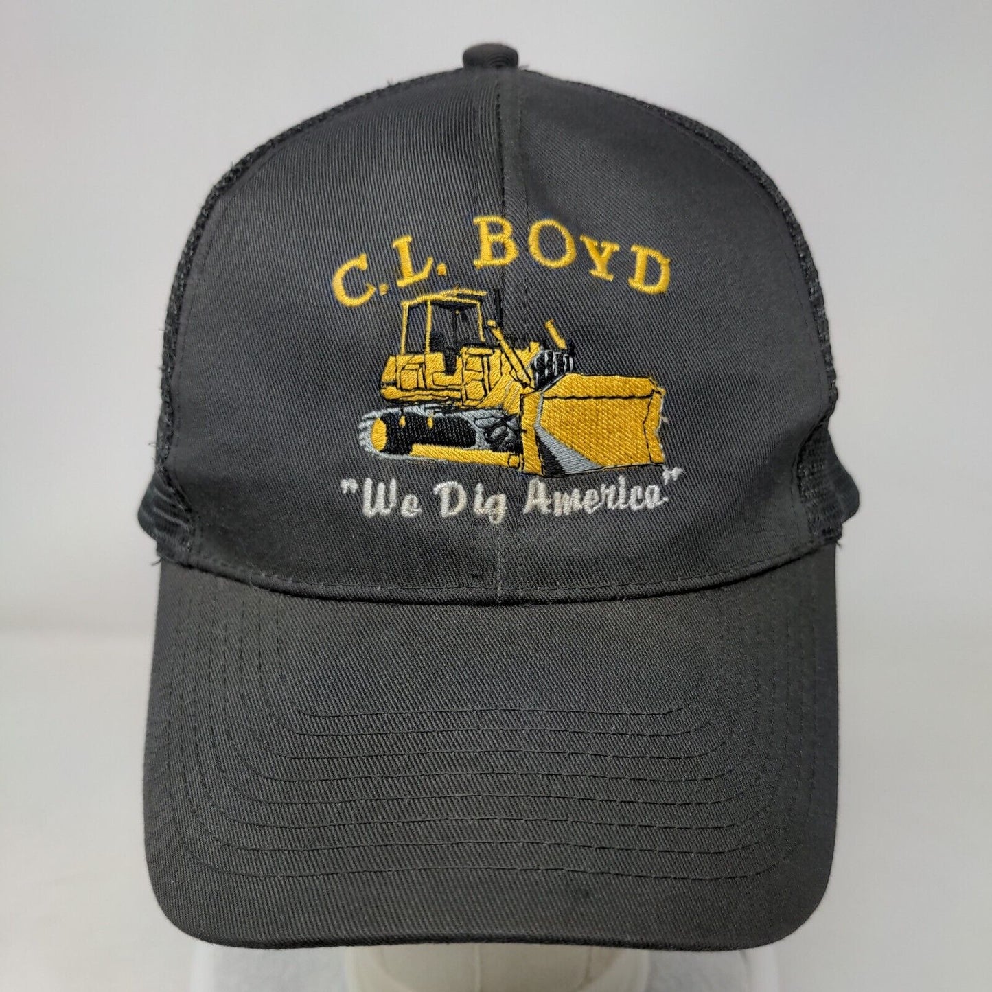 C.L. Boyd We Dig America Snapback Mesh Back Trucker Hat Gray OSFM Otto