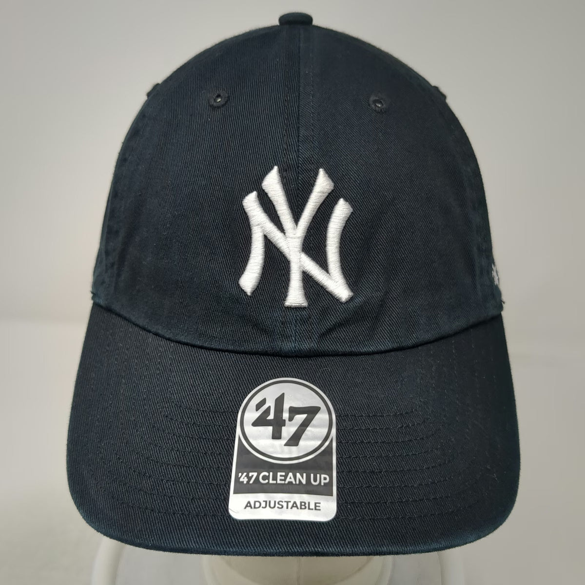 '47 Baseball Cap New York Yankees MLB Black One Size Hat Strapback Logo Cotton