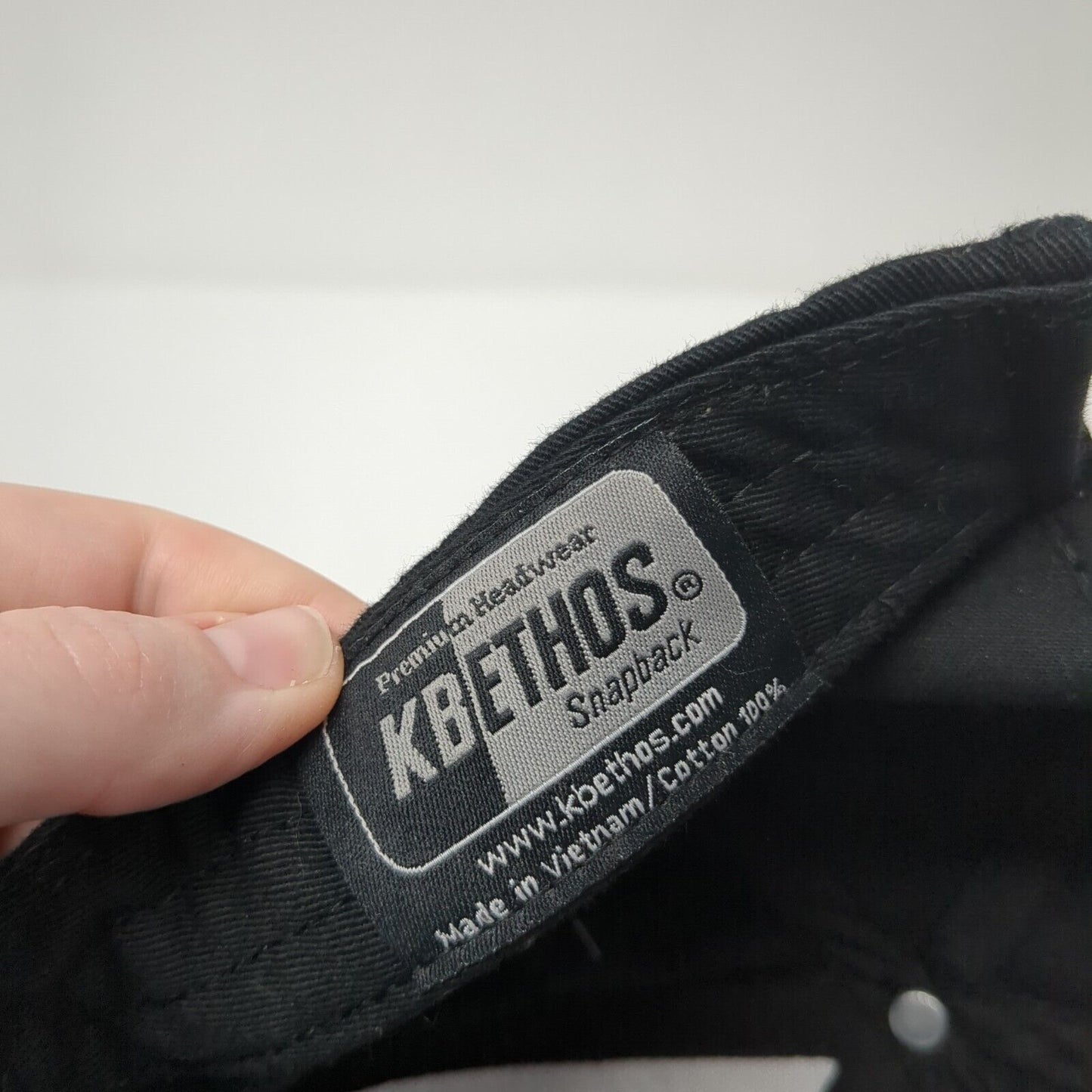 KB ETHOS Snapback Hat Black One Size Solid Adjustable Blank 6 Panel