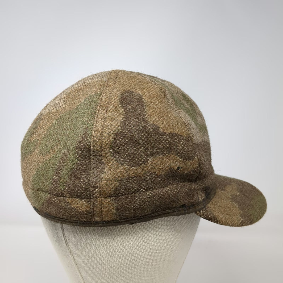 Stormy Kromer Baseball Cap Brown Camo 7 3/8 Wool Gore-Tex Made in USA Fitted Hat