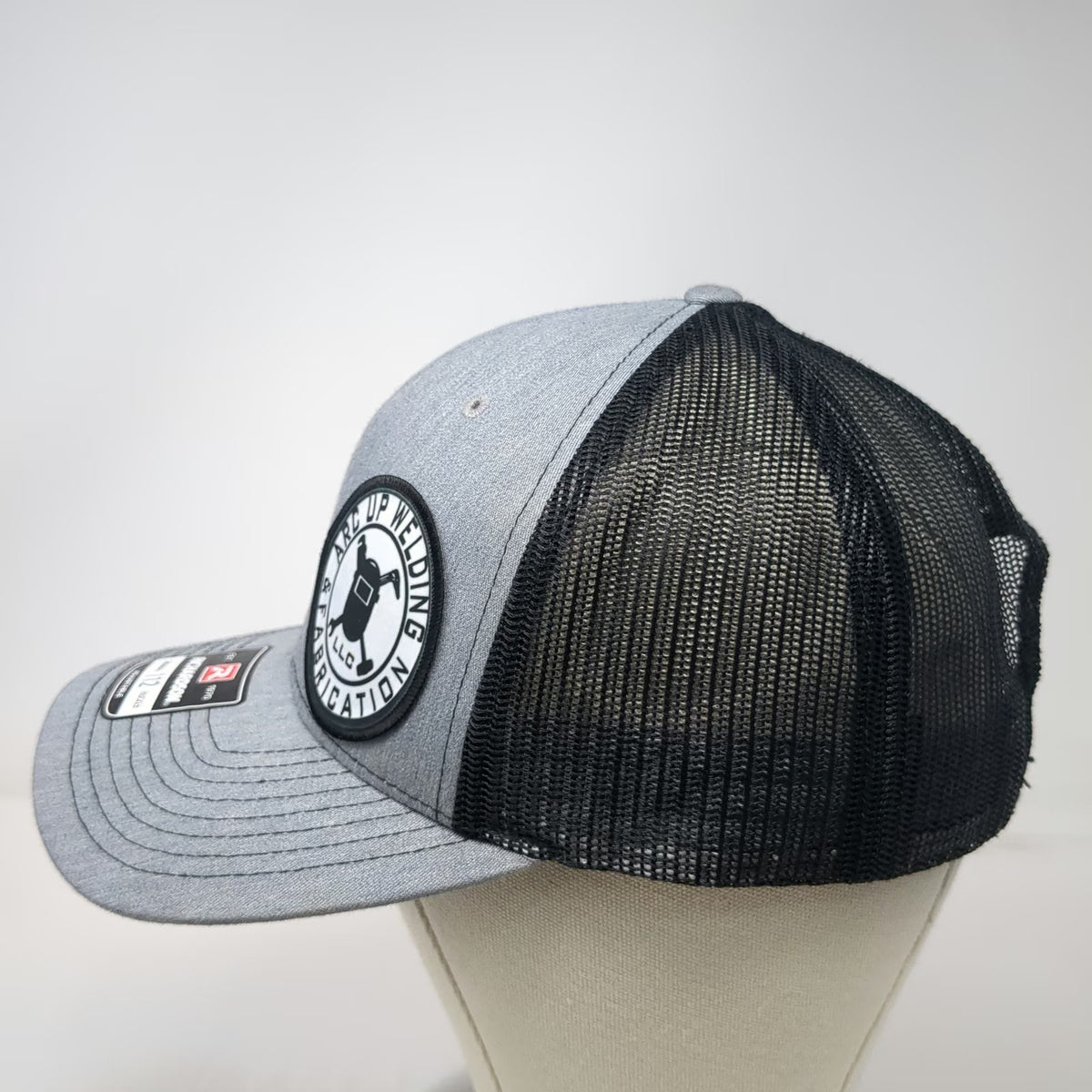 Richardson Trucker Hat Gray One Size Arc Up Welding Fabrication Patch Snapback