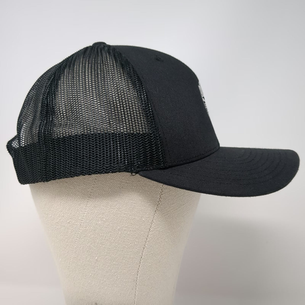 Richardson Trucker Hat Black One Size Mesh Back Snapback Blackhat KC Data Center