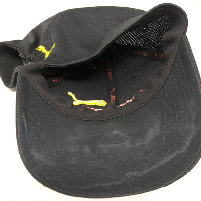 Puma Spell Out Fitted Hat Black L/XL Embroidered Logo Stretch Outdoor