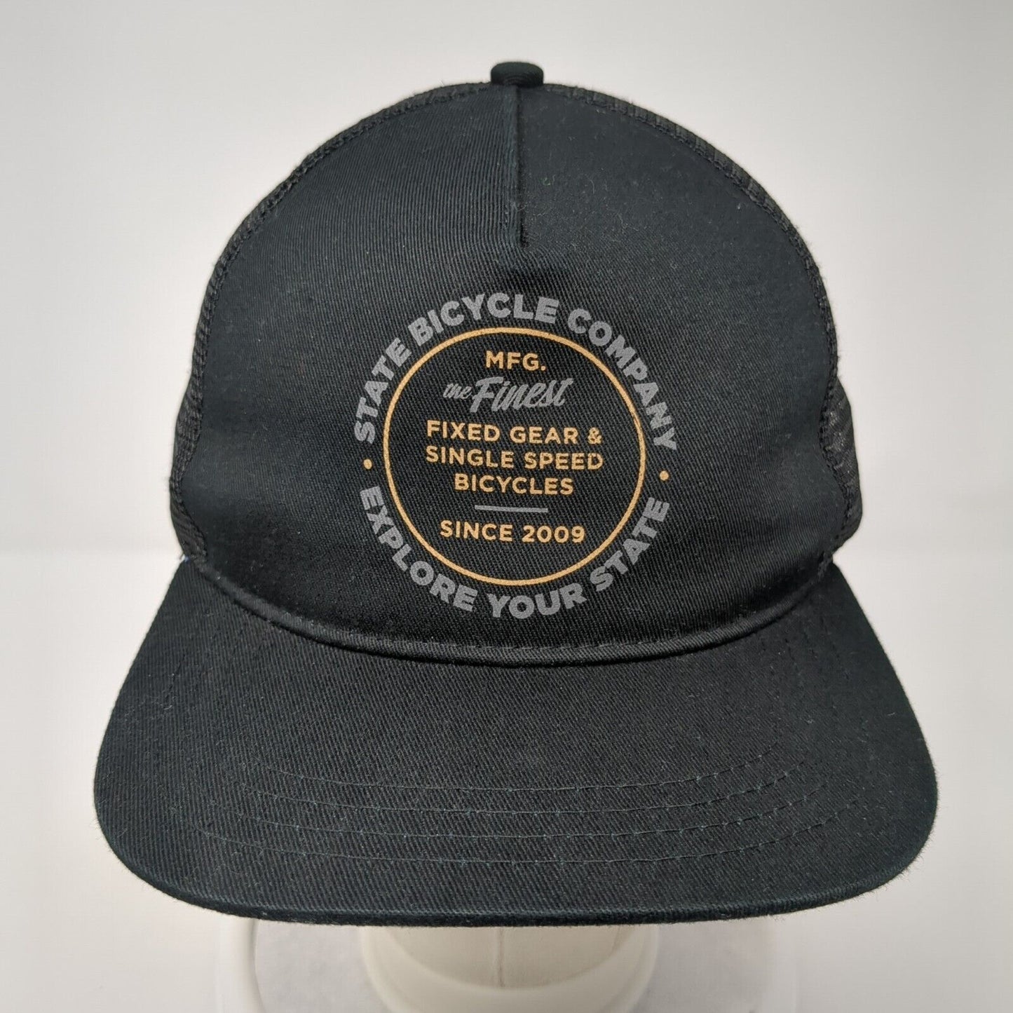 State Bicycle Company Snapback Trucker Hat Black One Size Mesh Back