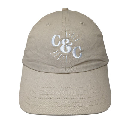 C&C 10.26.24 Slideback Hat Tan One Size Adjustable Embroidered BIG X Cotton