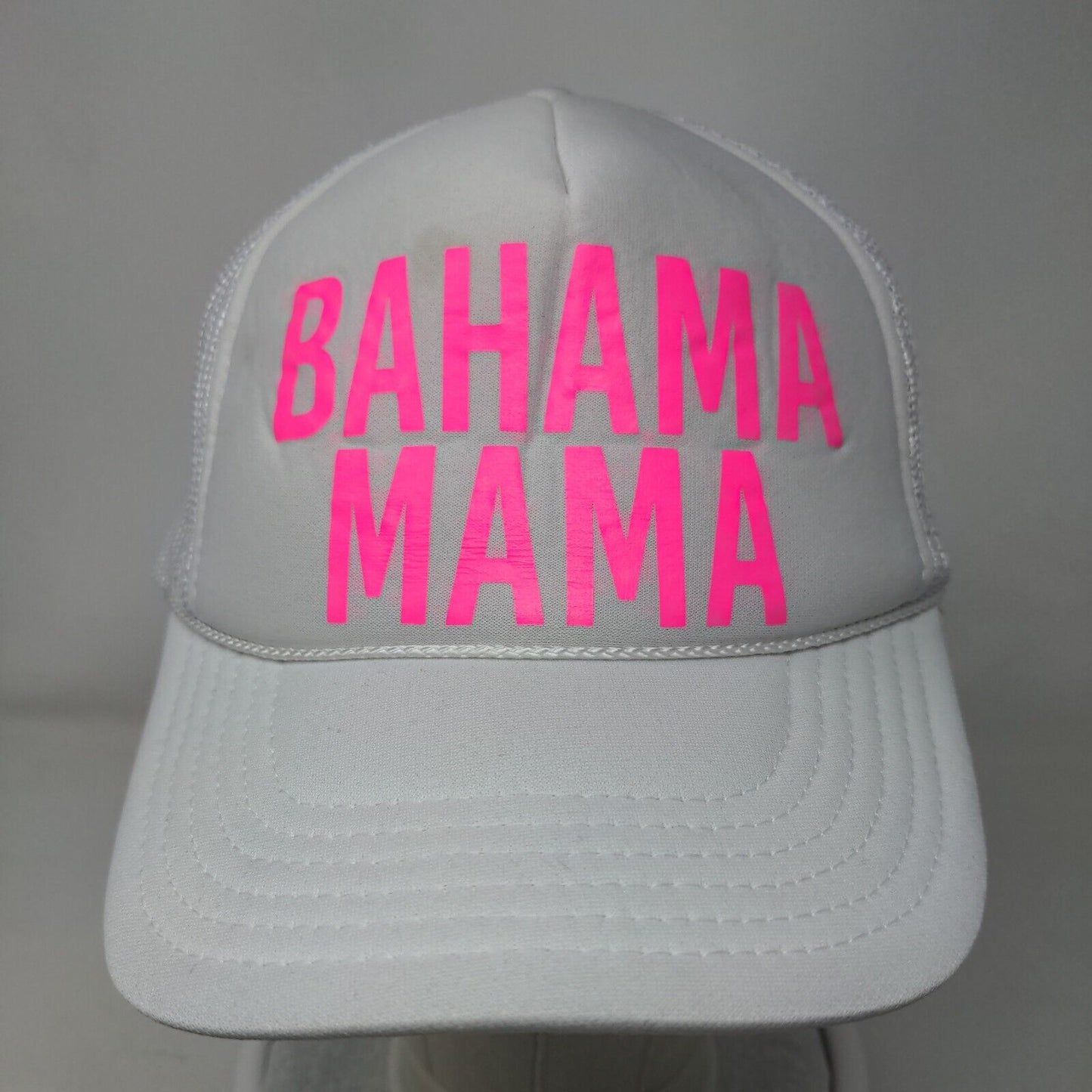 Bahama Mama Snapback Rope Trucker Hat White OSFM Mesh Back Otto