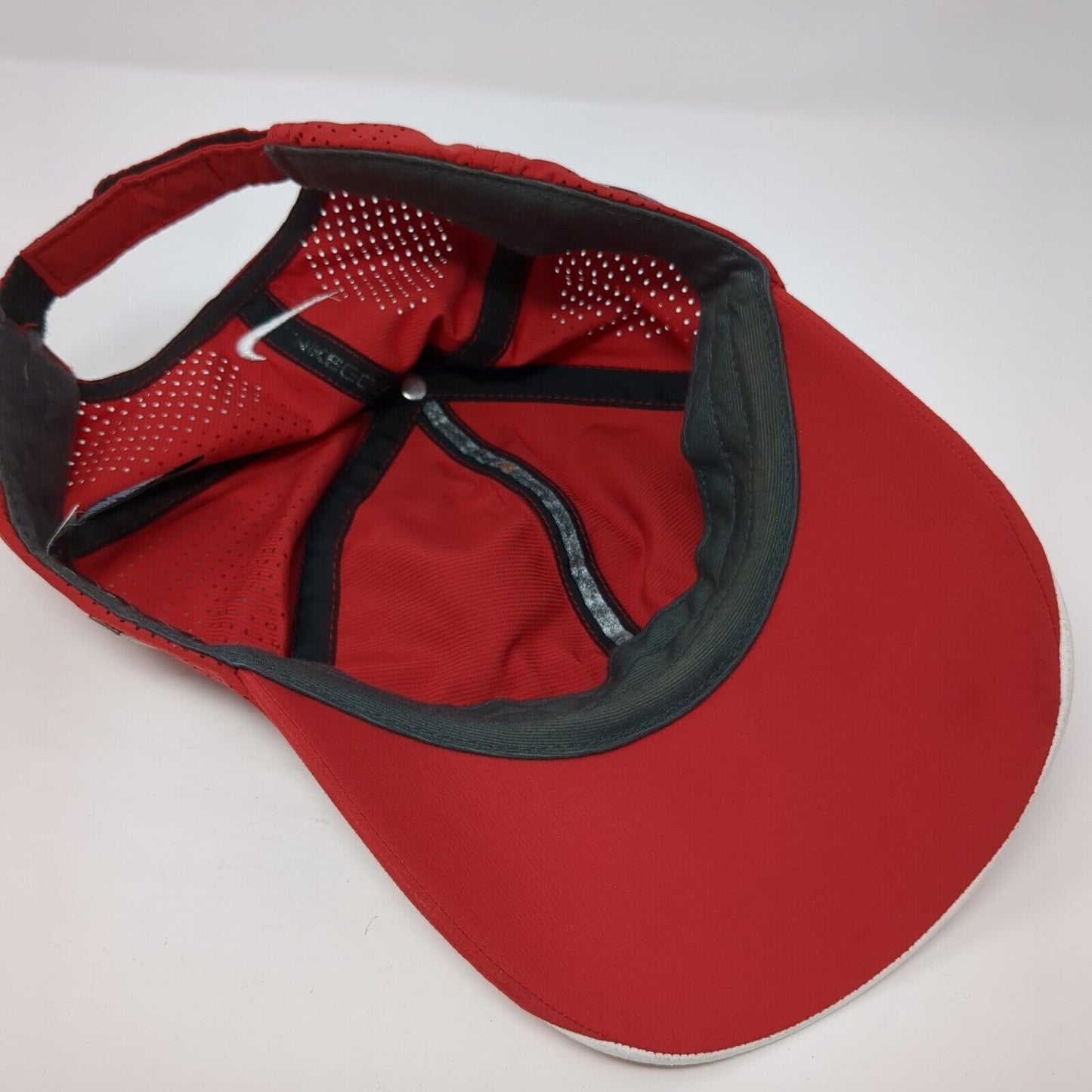 Nike One Strapback Golf Hat Red OS Adjustable Embroidered Swoosh Breathable