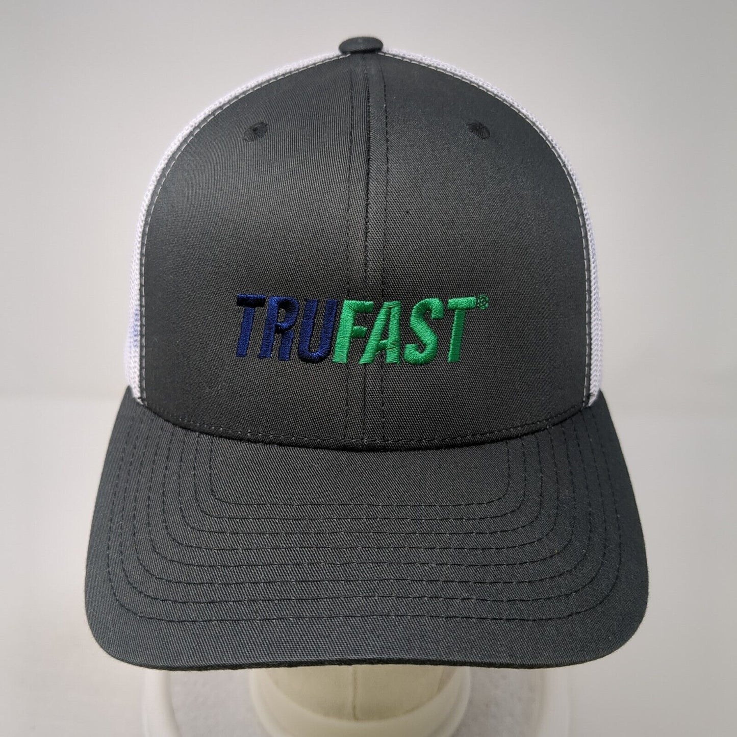 Trufast Snapback Trucker Hat Gray OS Adjustable Embroidered Mesh Back Yupoong