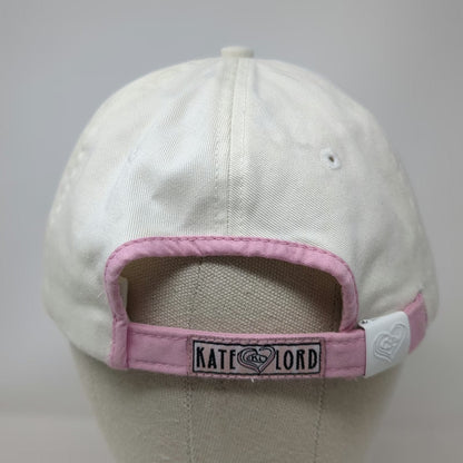 Kate Lord Baseball Cap White One Size Grand Canyon Pink Heart Trim Slideback Hat