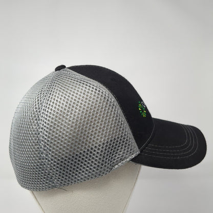 Century Link Fitted Trucker Hat Black S/M Vented Holes 6 Panel Mesh Back