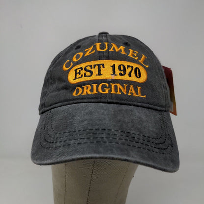 Maya Caps Men's Strapback Hat Gray Embroidered Cozumel Mexico Logo W/Tags Cotton