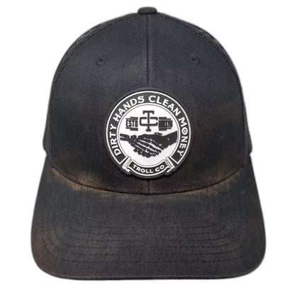 Troll Co Dirty Hands Clean Money Black OS Trucker Hat Snapback Mesh Patch Adj