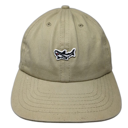 Dark Seas Snapback Hat Beige One Size Shark Logo Embroidered Baseball Cap